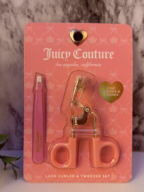 Juicy Couture Lash Curler & Tweezer Set Pink Gold Brow Lash Tool